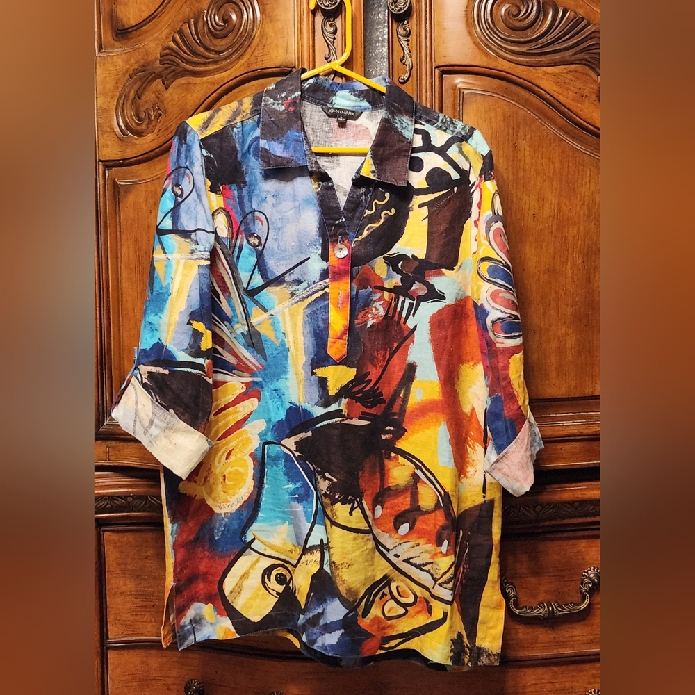 John Mark Multicolor Abstract Tunic